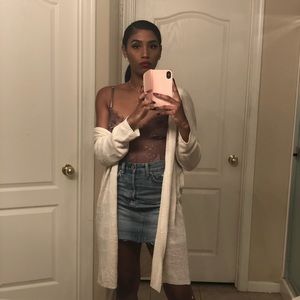 Denim mini high waist skirt